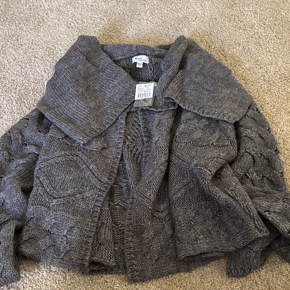 Mimi Maternity Charcoal Cable Knit Sweater - Picture 1 of 3
